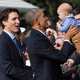 Illustration for article titled Today Barack Obama and Justin Trudeau Hung Out with a Baby
